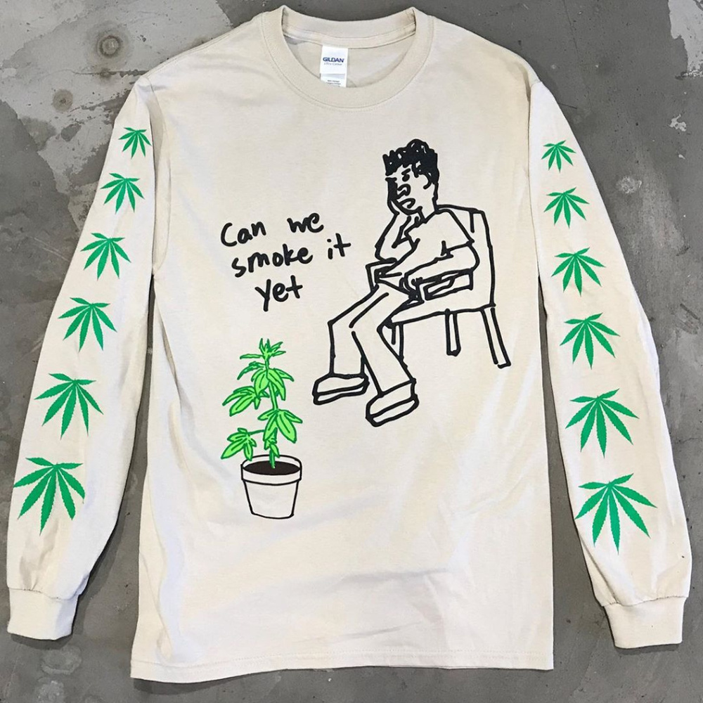 NEW STONED II DEATH LONG SLEEVE TEE STONER FUNNY